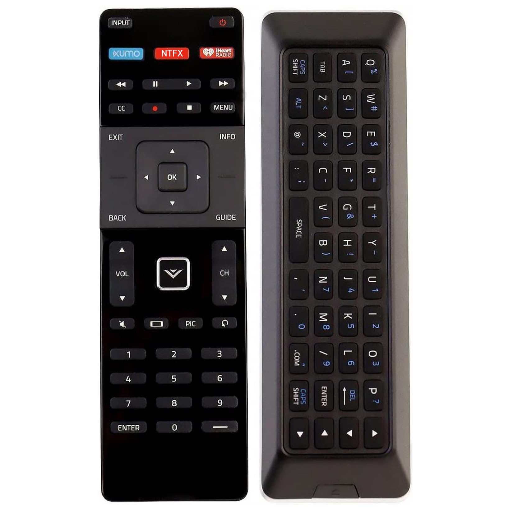 新しいxrt500リモートwith Netflix Iheartキーフィットfor VIZIOスマートテレビp702ui-b3?rs65-bl m602i-b3?m322i-b1?m422i-b1?m602i-b3?p502ui- Amazon.com: New XUMO XRT500 Keyboard Remote Control Replacement